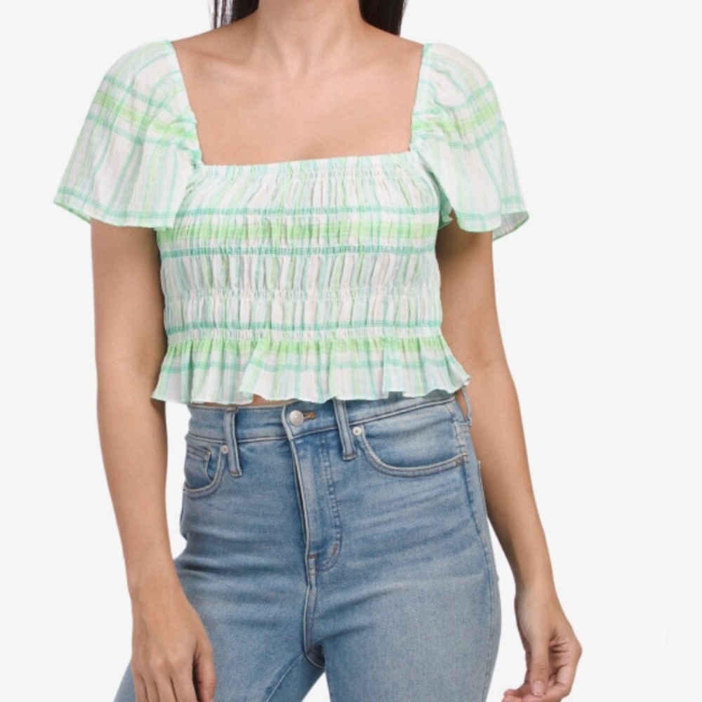 Zara Smocked Crop Top